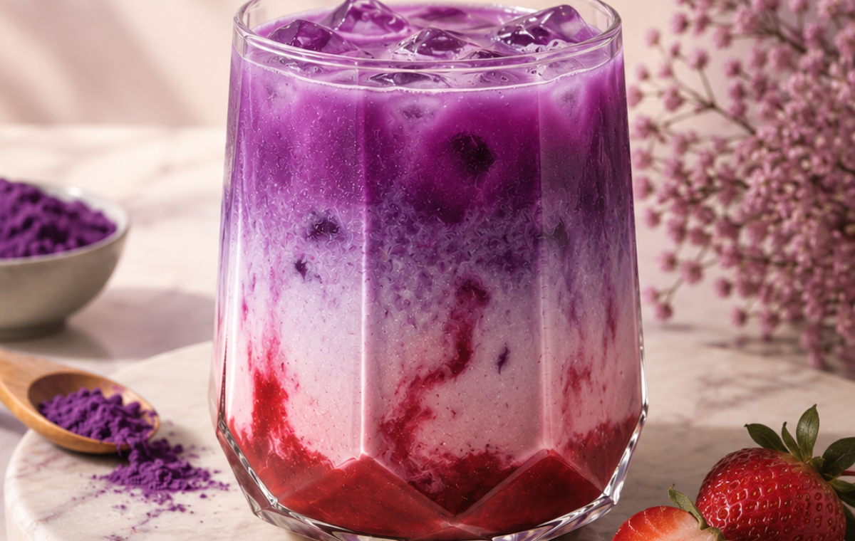Strawberry Ube Latte